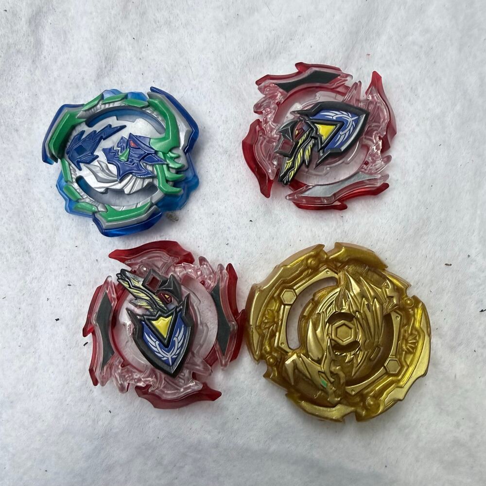 Lot of 4 Beyblade Burst Energy Layer Discs Achilles Green Blue Red Black Gold